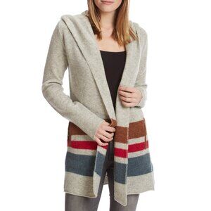 Toad&Co Striped Lambswool Heartfelt Hoodie Cardigan Sweater Size: S